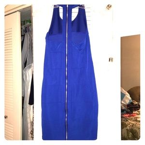 Blue body con mini dress